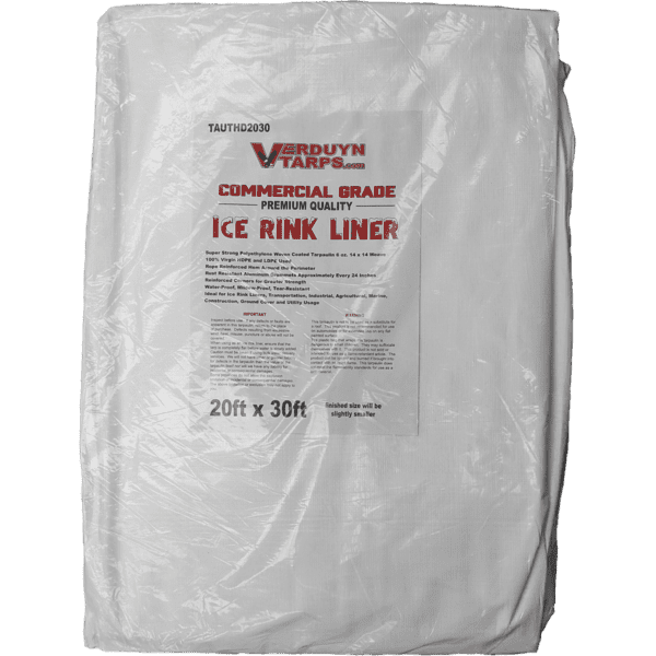 20' x 30' Heavy Duty Utility / Ice Rink Tarp White (6 oz.) Verduyn