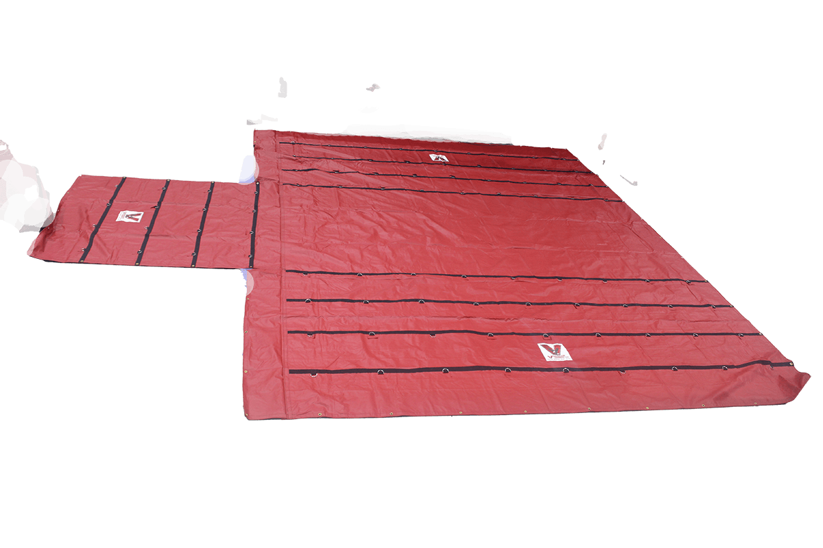 24' x 18' (8' Drops + Flap) Heavy Duty Lumber Tarp Red